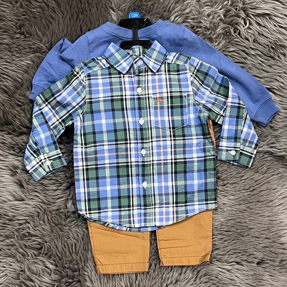 Carter's Boy's 3 Piece Clothing Set | Blue Plaid | Various Sizes - Picture 2 of 3